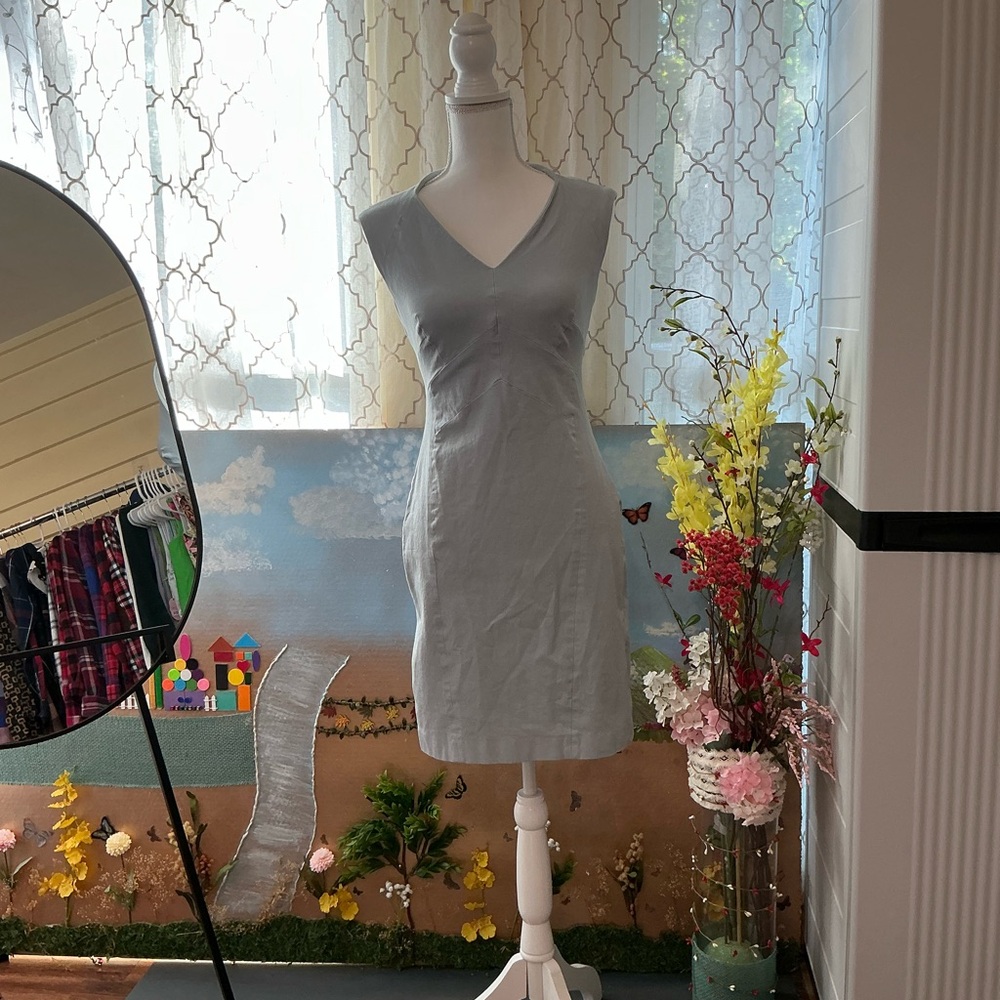 Banana Republic Light Blue V-Neck Mini Dress